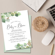 Eucalyptus Watercolor Baby i Bloom Shower