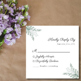 Eucalyptus Watercolor Bröllop OSA Card