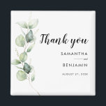 Eucalyptus Watercolor Bröllop Tack Favor Magnet<br><div class="desc">Cute Botanical Eucalyptus Watercolor Bröllop tackar dig för magnet som gör en perfekt till din gäst och som kommer att skötas i flera år</div>