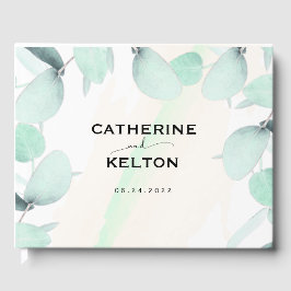 Eucalyptus Watercolor Elegant Greenery Bröllop Gästböcker