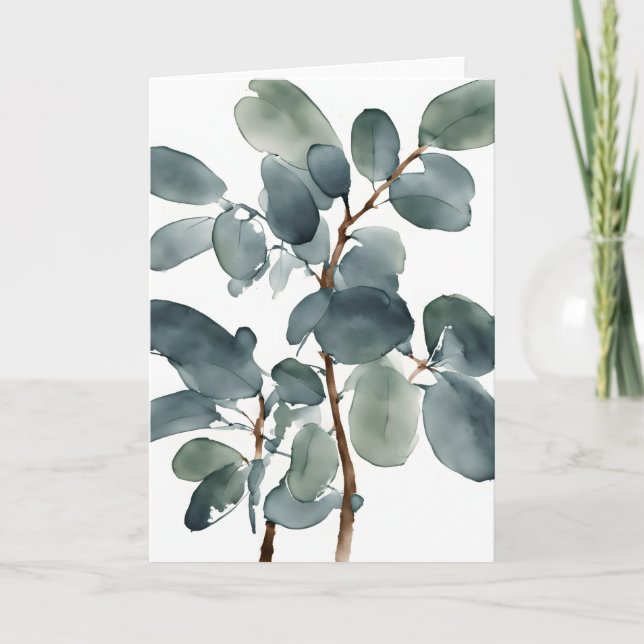 Eucalyptus - Watercolor flowers Kort (Framsida)