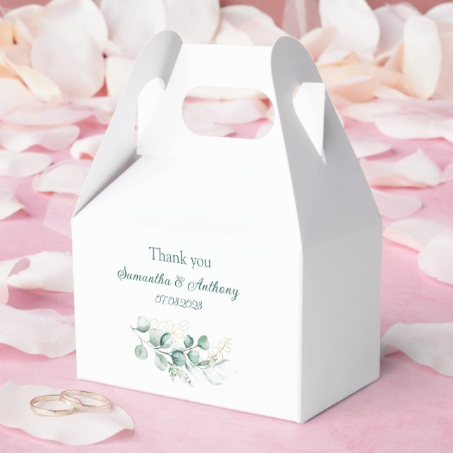 Eucalyptus Watercolor Greenery Sage Bröllop Presentaskar (Bröllop)