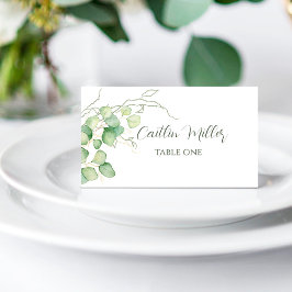 Eucalyptus Watercolor Minimalist Place Card Placeringskort
