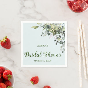 Eucalyptus Watercolor Möhippa Napkins Pappersservett