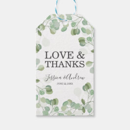 Eucalyptus Wedding Favor Gift Märkres Botaniska Gr Presentetikett