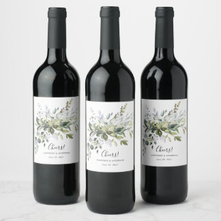 Eucalyptus Wedding Favors Vin-etikett Vinflaska Etikett