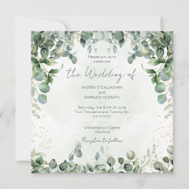 Eucalyptus Wedding Invitation Square 1001  Inbjudningar