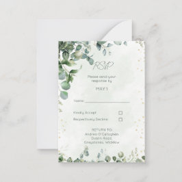 Eucalyptus Wedding RSVP Card 1001 Anteckningskort