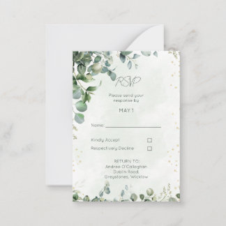 Eucalyptus Wedding RSVP Card 1001 Anteckningskort