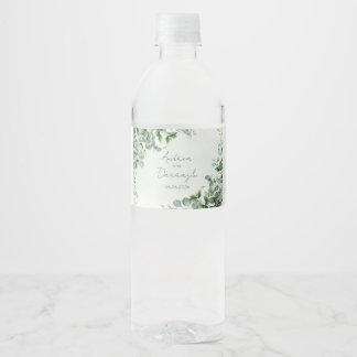 Eucalyptus Wedding Water Bottle Label 1001A Vattenflaskor Etikett