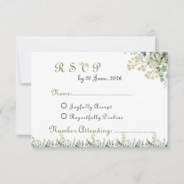 Eucalyptus & White Florals Botanical Wedding  OSA Kort