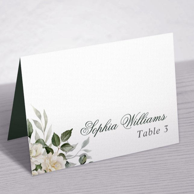 Eucalyptus White Flowers Bröllop Bord Card Bordsnummer (Skapare uppladdad)