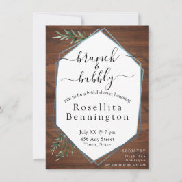 Eucalyptus Wood Brunch och Bubly-Möhippa Inbjudningar