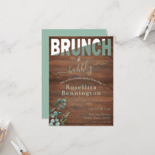 Eucalyptus Wood Brunch och Bubly-Möhippa Inbjudningar