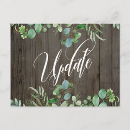 Eucalyptus & Wood Postponed Bröllop annons Vykort