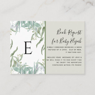 Eucalyptus Woodsy Foliage Baby Shower Bokar Visitkort