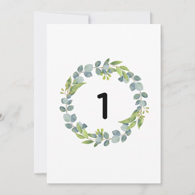 Eucalyptus Wreath Botanical Wedding Table Number C (Framsida)