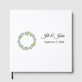 Eucalyptus Wreath Landscape Wedding Guest Book Gästböcker