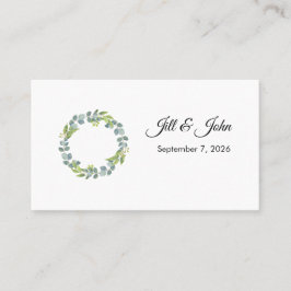 Eucalyptus Wreath Landscape Wedding Guest Book Visitkort