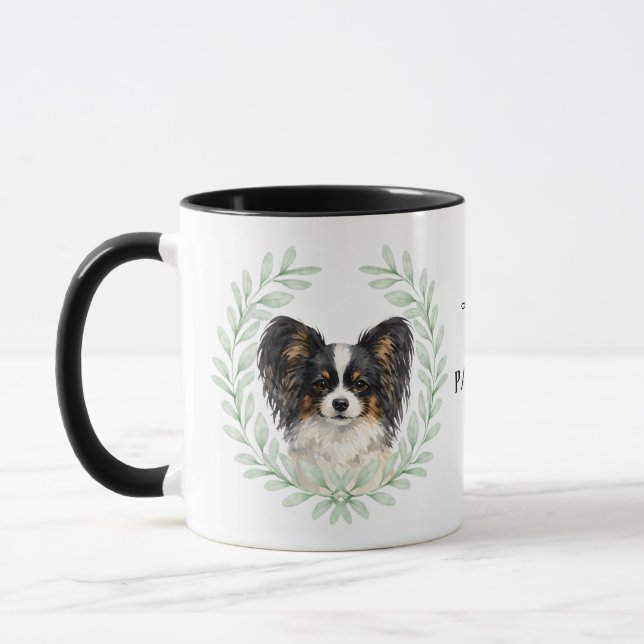 Eucalyptus Wreath Papillon Monogram Mugg (Vänster)