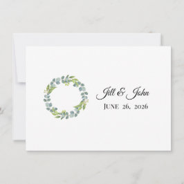 Eucalyptus Wreath Wedding Invitation Stationery Anteckningskort