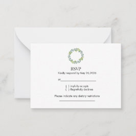 Eucalyptus Wreath Wedding RSVP Anteckningskort