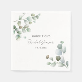 Eucalyptusblad Bröllopsdusch Papper Pappersservett