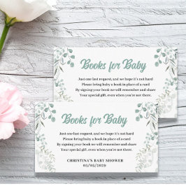 Eucalyptusböcker för baby baby shower  tilläggskort