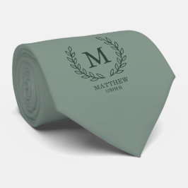 Eucalyptusgrön Elegant Bröllopsusher Monogram Slips