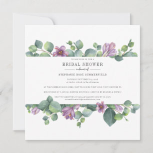 Eucalyptusgrönska Botanisk Skrift Bröllopsdusch Inbjudningar