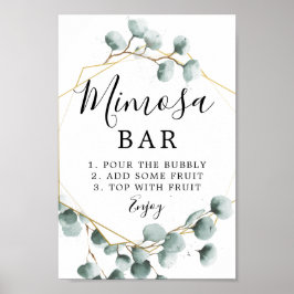 Eucalyptusgrönska Mimosa Barskylt Poster