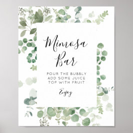 eucalyptusgrönska mimosa barskylt poster
