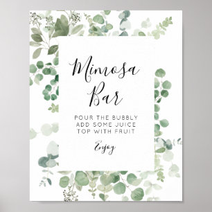 eucalyptusgrönska mimosa barskylt poster