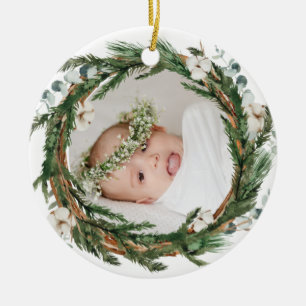 Eucalytus och Baby fotomul i Gräs under andningen Julgransprydnad Keramik