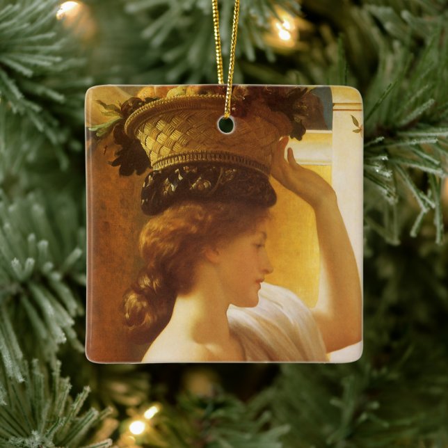 Eucharis - flicka med Basket av frukt av Leighton Julgransprydnad Keramik (Träd)