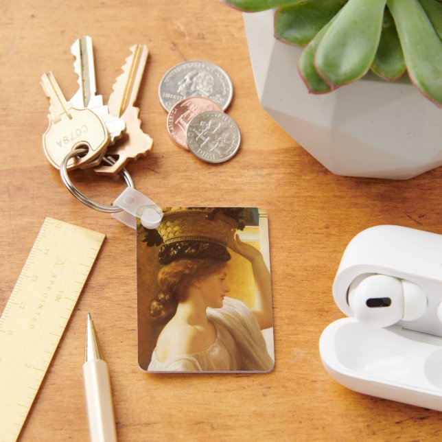 Eucharis - flicka med Basket av frukt av Leighton Nyckelring (Skrivbord)