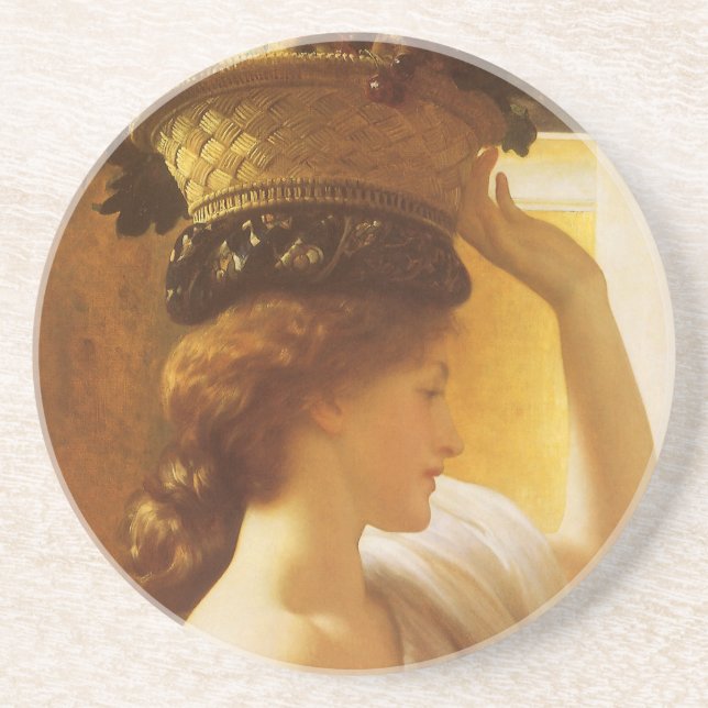 Eucharis - Flicka med en korg frukt av Leighton Underlägg Sandsten (Framsidan)