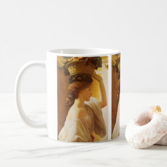 Eucharis - Flicka med fruktkorg av Leighton Kaffemugg (Med munk)