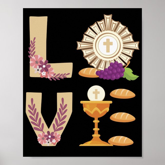 Eucharis katolska kommunision för flickor vid förs poster (Framsidan)