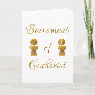 Eucharismens värd- och Chalice-offer Helgkort