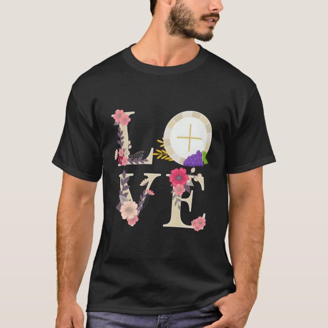 Eucharist Host Catholik 1st Heliga Communice for T Shirt (Framsida)