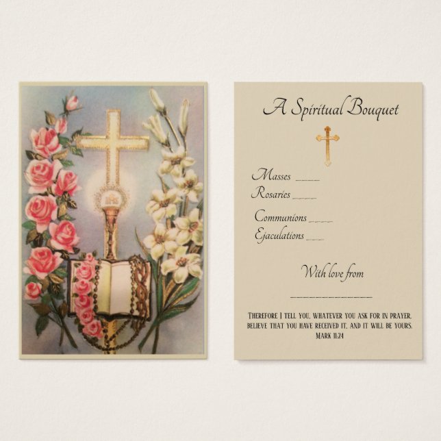 Eucharist Ro Andlig Bouquet Prayer Heliga Card Visitkort (Framsida & baksida)