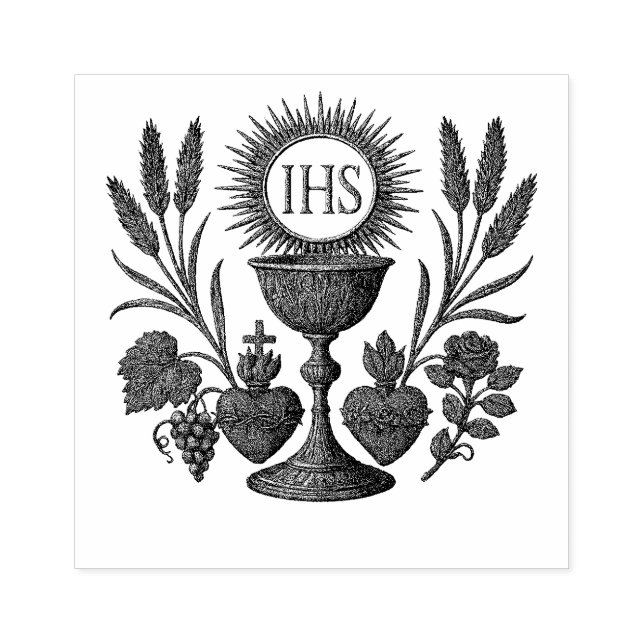 Eucharistic Chalice och IHS First Communion Stämpel (Tryck)