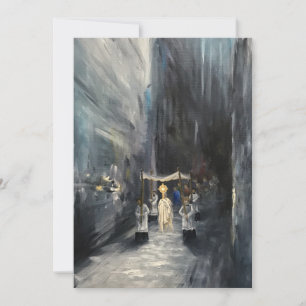 EUcharistic Procession Paoting Greeting Card Kort