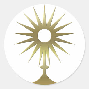 Eucharistisk monostrance runt klistermärke
