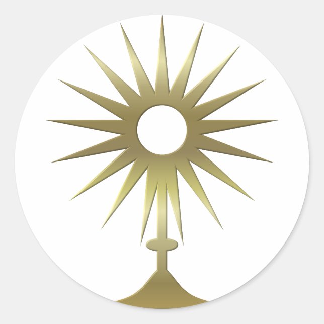 Eucharistisk monostrance runt klistermärke (Framsida)