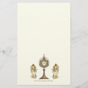 Eucharistisk monostrans med Chalice och Änglar Brevpapper