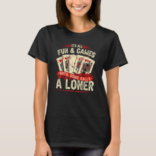 "Euchre Card Game", kalla en loner, en fin Retro E T Shirt