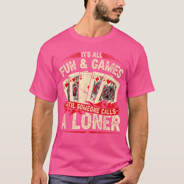 Euchre Card Game Loner friends T Shirt (Framsida)