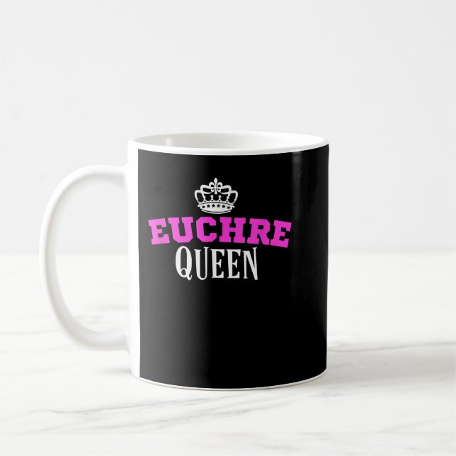 Euchre Card Game Queen Mamma Moster Hearts Klubbs Kaffemugg (Vänster)